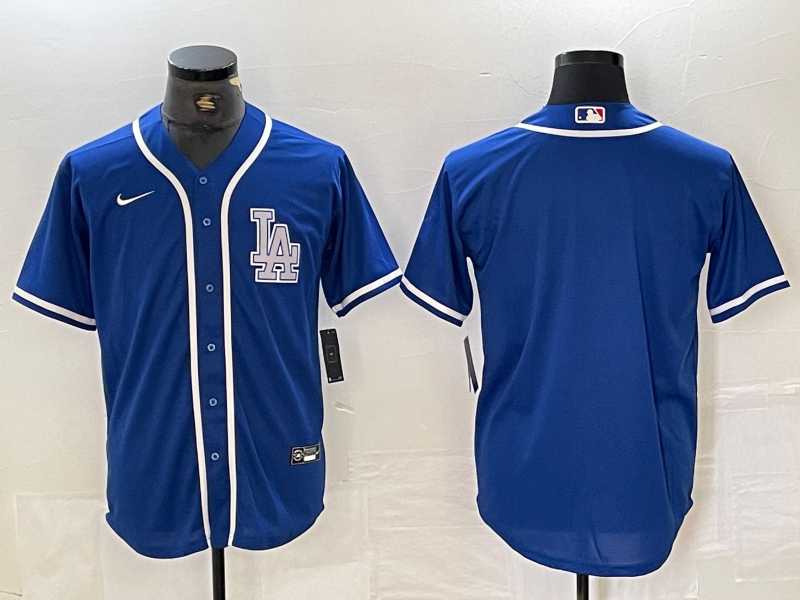 Men%27s Los Angeles Dodgers Blank Blue Cool Base Stitched Baseball Jersey